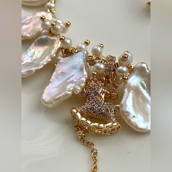 N291-Premium Keshi Pearl And Baby Pearl Pony Necklace - Picture 10 of 12